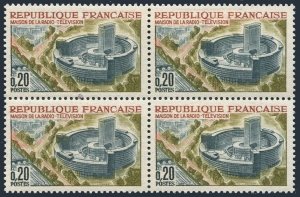 France 1079 block/4,MNH.Michel 1457. Radio and Television Center,Paris,1963.