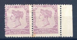 Prince Edward Island 9d Lilac SG19 Mounted Mint Pair