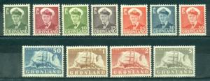 Greenland #28-38  Mint VF NH  Scott $131.55