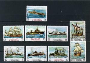 FUJEIRA 1968 SHIPS SET OF 9 STAMPS PERF. MNH