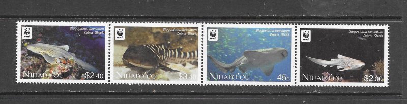 FISH - NIUAFO'OU #274a ZEBRA SHARK WWF MNH (C)