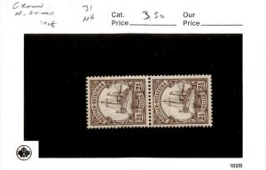 German East Africa, Postage Stamp, #31 Pair Mint NH, 1905 Yacht (AE)