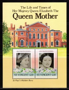 St.Vincent 1985 Sc#865 Queen Mother 85th.Birthday/St.Paul's Walden Bury ...