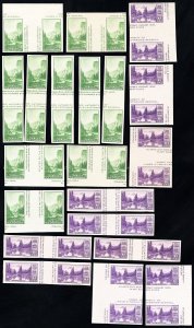 US Stamps # 769-70a MNH XF Lot Of 5 Gutter Sets Scott Value $190.00