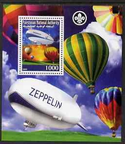 PALESTINIAN N A -2008-Airships Balloons-Perf Miniature Sheet-M N H-Private Issue