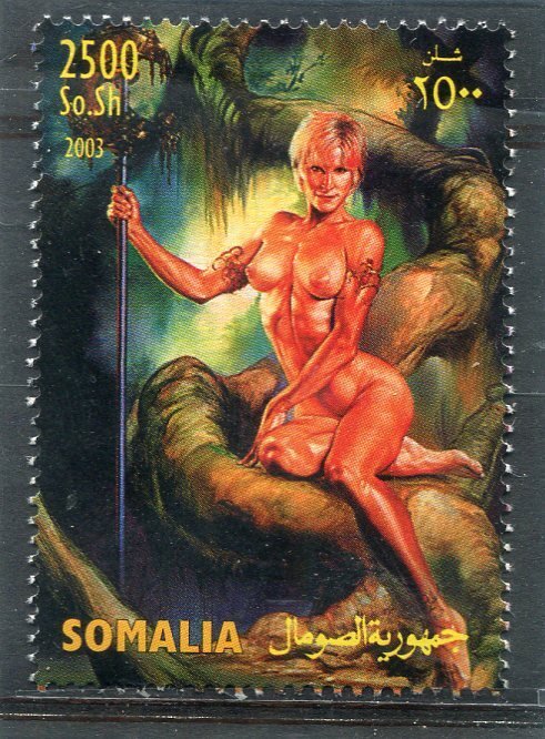 Somalia 2003 ART OF JULIE BELL Fantasy Pop-Art 1 value Perforated Mint (NH)