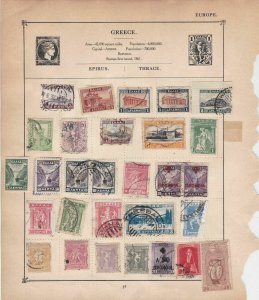 Greece & Germany Stamps on Album Page ref  R 18871