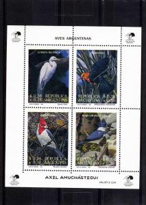 Argentina 1993 Exotic Birds Sheet (4) Perforated mnh.vf