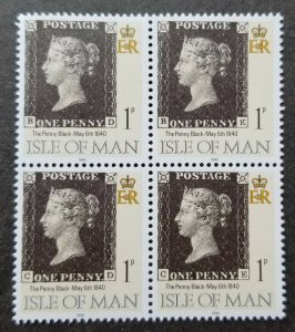 *FREE SHIP Isle Of Man Penny Black 1990 Postal Service (stamp block of 4) MNH