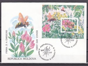 Moldova, Scott cat. 243. Insect as Honey Bee s/sheet. First day cover. ^