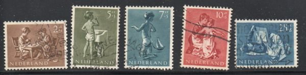 Netherlands Sc B271-75 1954 Child Welfare stamp set used