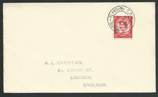 GB 1958 cover BRISTOL - PLYMOUTH TPO railway cds...........................53341