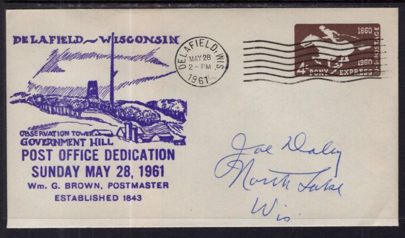 US Post Office Dedication,Dealfield,WI 1961 Cover