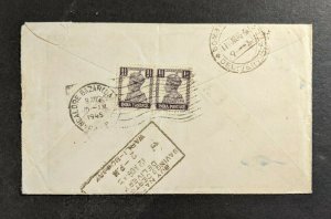 1945 India Express Mail to Captain Matthews Reverse Franked Censor Cover