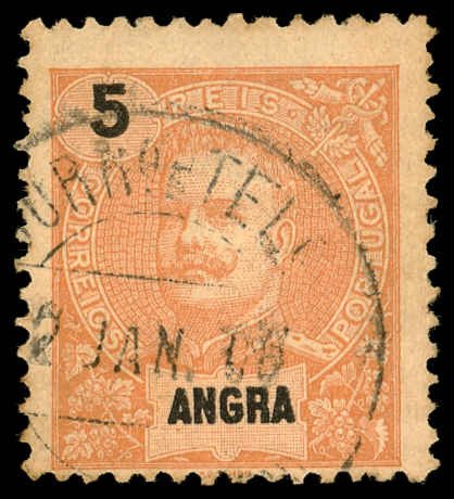 ANGRA Sc 15 USED - 1897 5R - King Carlos, Name & Value in Black