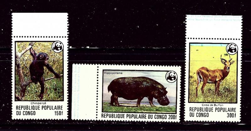 Congo PR 456-58 MNH 1978 High values from W.W.F. set