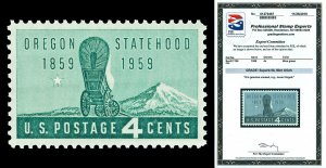 Scott 1124 1959 4c Oregon Issue Mint Graded Superb 98 NH with PSE CERTIFICATE!