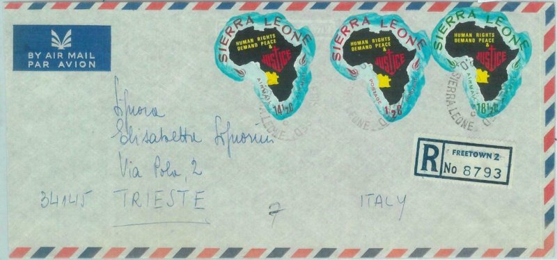 83822 - Sierra Leone - Self-Adhesive stamps on COVER 1969  maps HUMAN RIGHTS