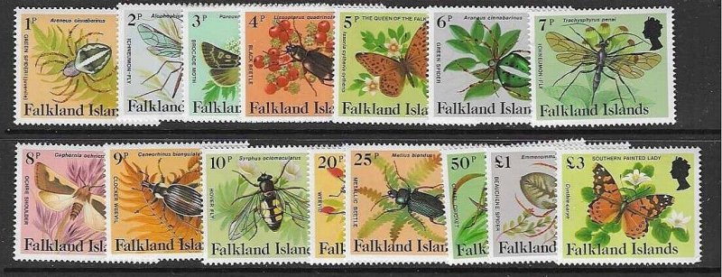 FALKLAND ISLANDS SG469a/82a 1984 INSECTS AND SPIDERS MNH