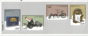 Denmark 2015 Inventions of the Danes Car Truck Bike ... block MNH