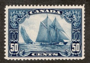 1929 - Canada Sc #158 - KGV Scroll Issue 50¢ Bluenose - MH VF/XF cv$350