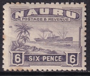 Sc# 25 1924 - 1948 Nauru KGV 6 pence Freighter issue (tone spot) MLH CV $5.25