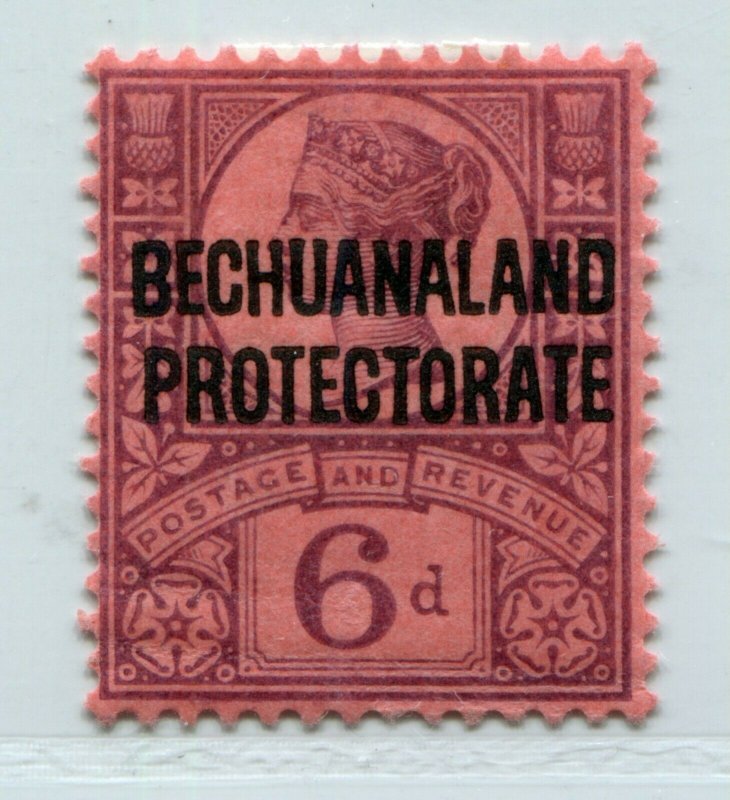 QV BRITISH BECHUANALAND VICTORIA 6p PURPLE OVERPRINT SCOTT 74 SG 65 VF MH