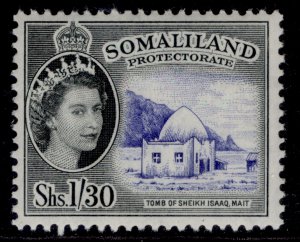 SOMALILAND PROTECTORATE QEII SG145, 1s 30 ultramarine & black, M MINT. Cat £28.