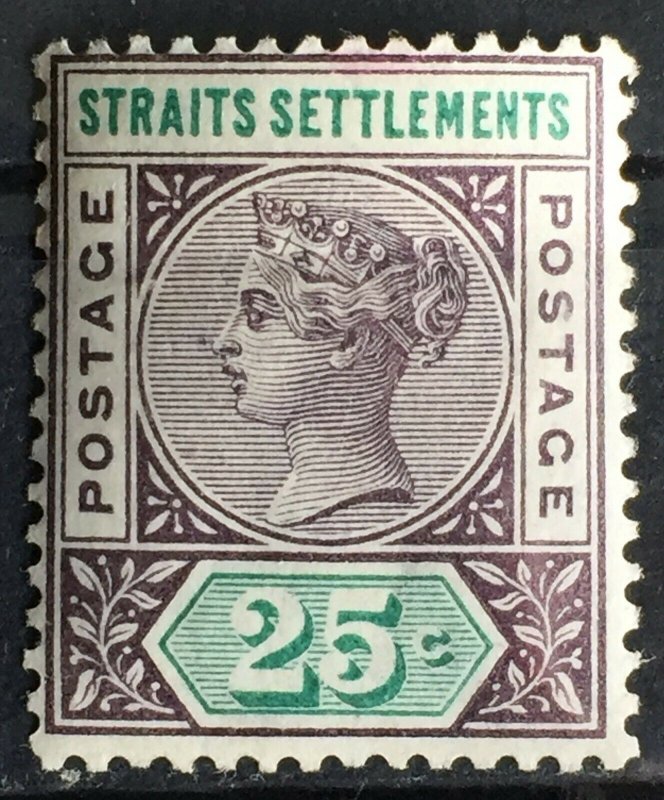 MALAYA 1892-99 STRAITS SETTLEMENTS QV 25c MLH SG#103 M2719