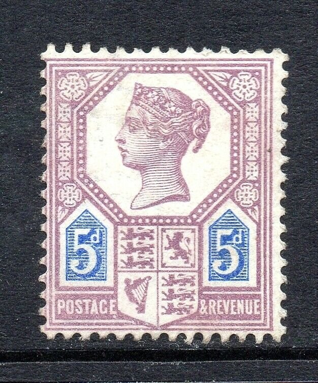 GB QV SG207 5d Dull Purple and Blue Die I Jubilee Issue Mint L Hinged Cat £800