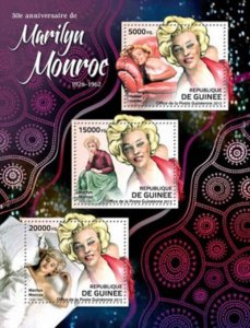Guinea 2012 Marilyn Monroe 3 Stamp Sheet - 7B-1872