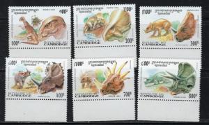 Cambodia 1409-14 NH 1995 Dinosaurs 