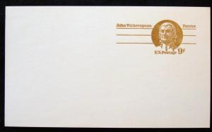US #UX69 Mint Postal Card John Witherspoon SCV $.30 L3