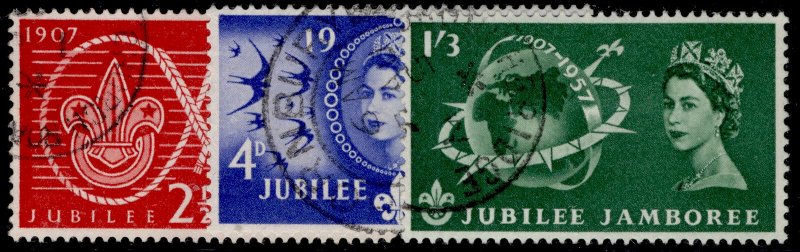 GB QEII SG557-559, COMPLETE SET, FINE USED. CDS