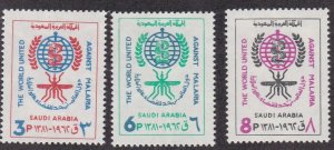 Saudi Arabia # 252-254, Malaria Eradication, NH. 1/2 Cat.