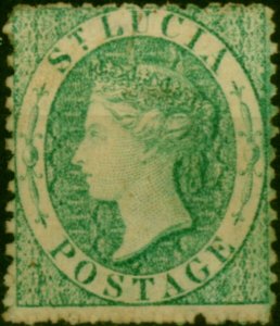 St Lucia 1863 (6d) Emerald SG8 Good MM