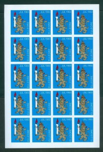 Denmark. Elleore 1983. Local. Christmas Sheet MNH. Lion With Candle.Imperforated