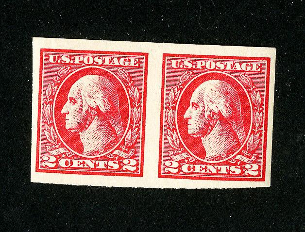 US Stamps # 534A Superb OG LH Imperforate Pair Scott Value $85.00