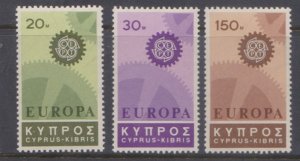 CYPRUS - 1967 EUROPA - 3V MINT NH