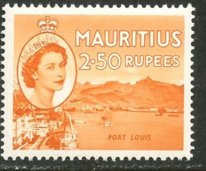 MAURITIUS Sc#263 SG304 1954 2.50R Port Louis OG Mint NH