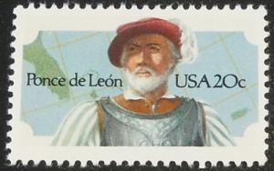 1982 20c Ponce de Leon Scott 2024 Mint NH