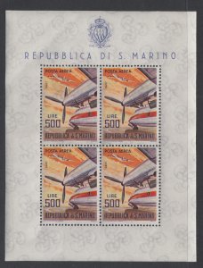 San Marino C127a Airplanes Souvenir Sheet MNH VF