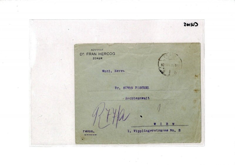 Yugoslavia SERBIA *Zemun* Cover BLOCK FRANKING {samwells-covers}CU105