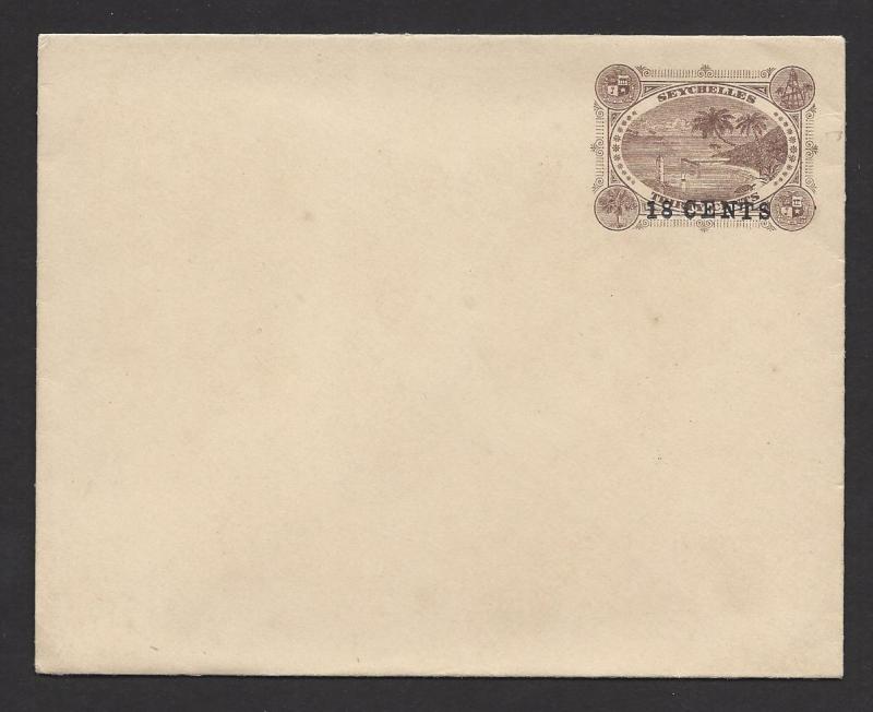 SEYCHELLES 1896 18c on 30c Brown TORTOISE Postal Stationery Envelope Unused
