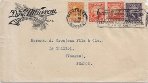 1928 Montreal, Canada to Le Thillot, France 1c Admiral, 2 x 1c ... (56848)