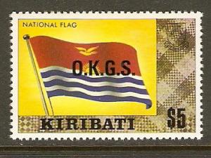 Kiribati #O15a NH $5 Def O/P w/Watermark