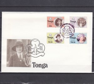 Tonga, Scott cat. 608-611. Girl Guides Anniversary issue. First day cover. ^