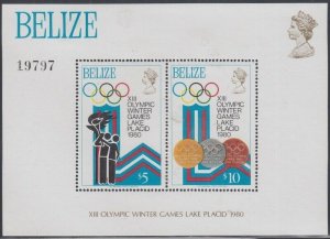 BELIZE Sc#469a-b CPL MNH SOUVENIR SHEET for 1980 SUMMER OLYMPICS