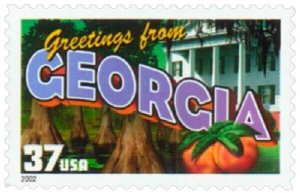 2002 37c Greetings from America, Georgia Scott 3705 Mint F/VF NH