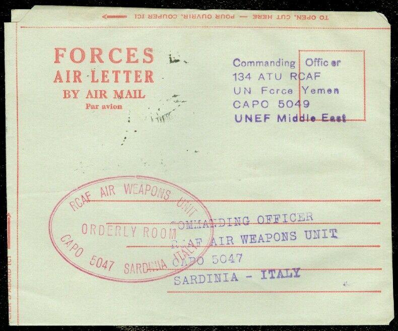 EDW1949SELL : YEMEN Scarce 1963 Air Letter from Yemen to Italy.